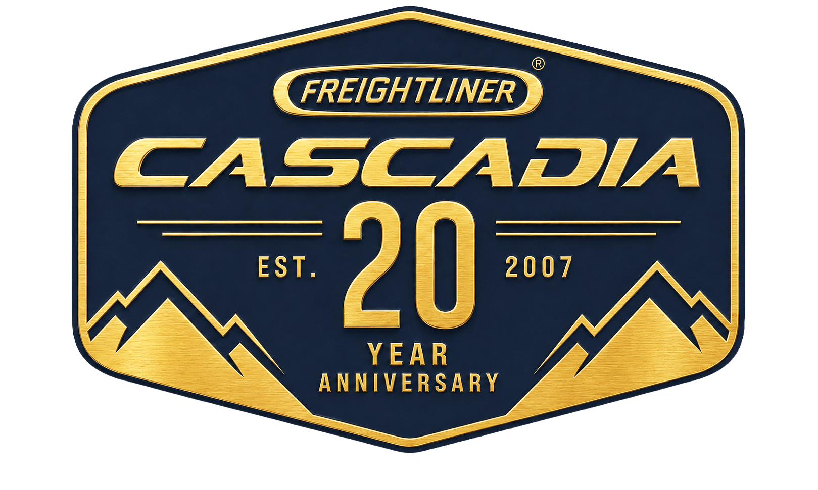 Cascadia 20Yr Badge Gold Mountains Textured
