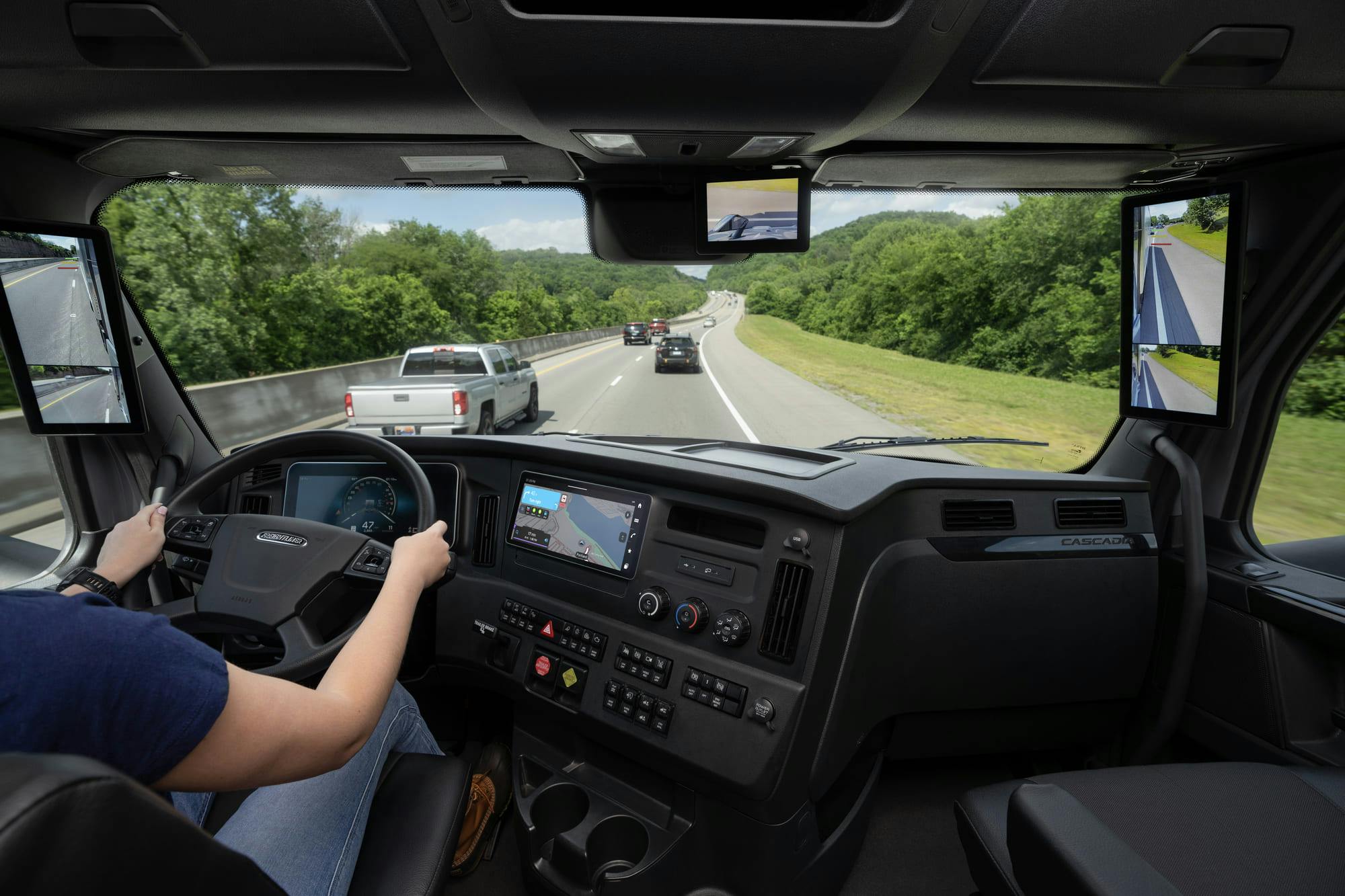 21 Outward View From The Fifth Generation Freightliner Cascadia Updated Screen 041726 Optimized